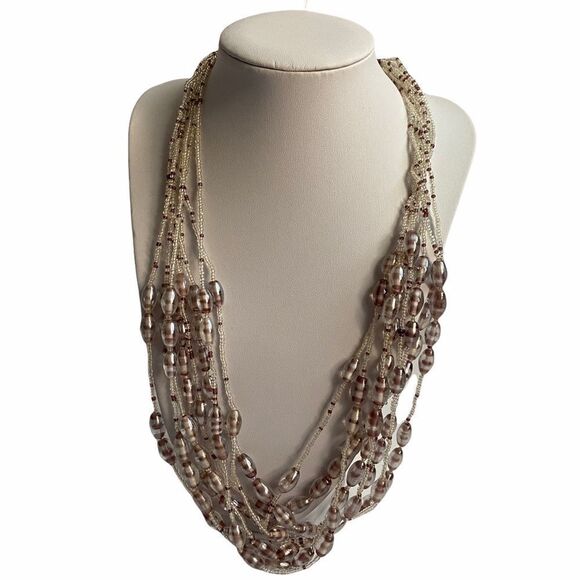 ✨ 3/$25✨ Multi Strand Crystal Statement Necklace - Picture 1 of 6